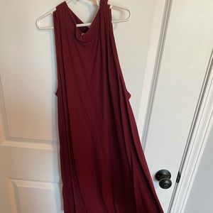 Maroon cotton dress, above knee length